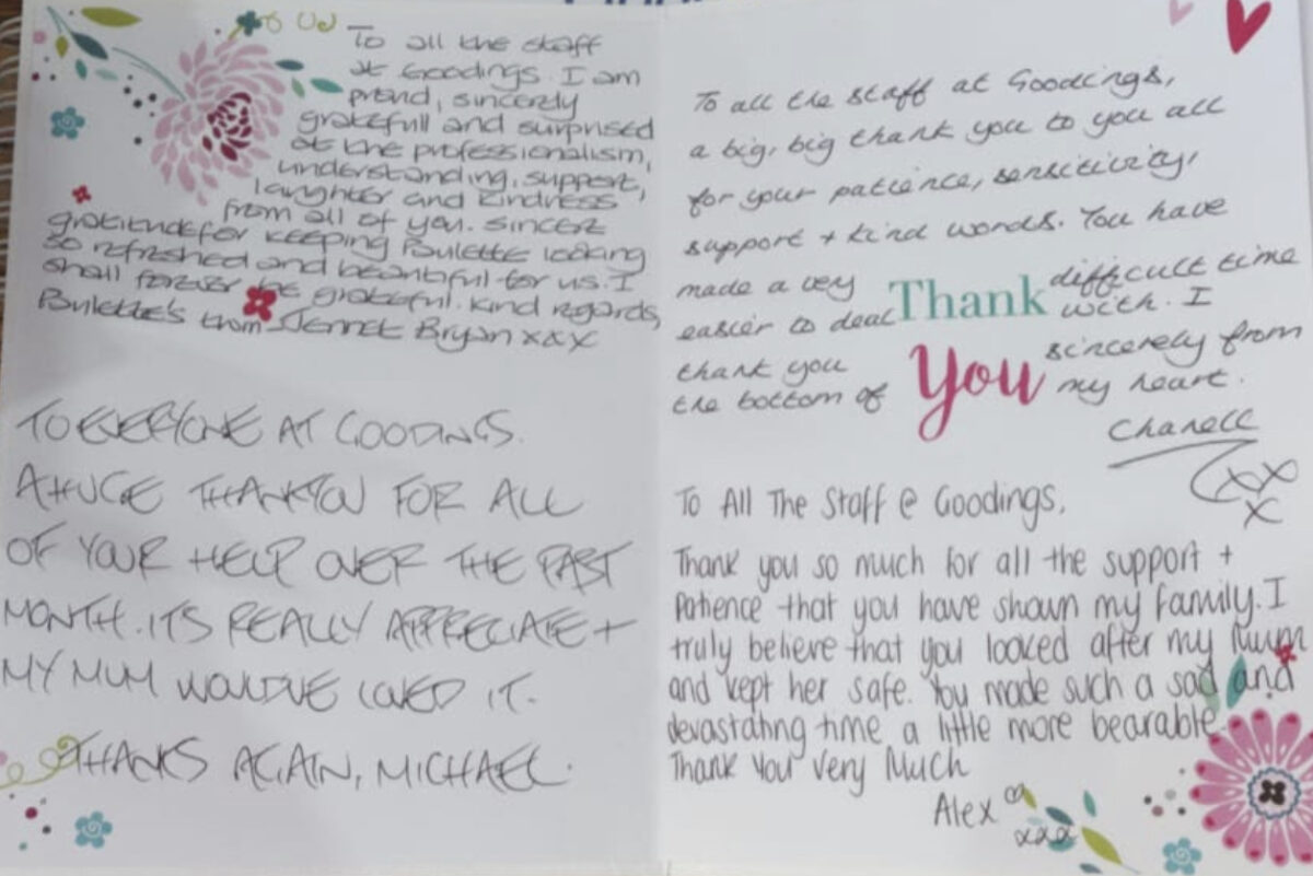 Chanell, Alex, Jennet and Michael thank you card