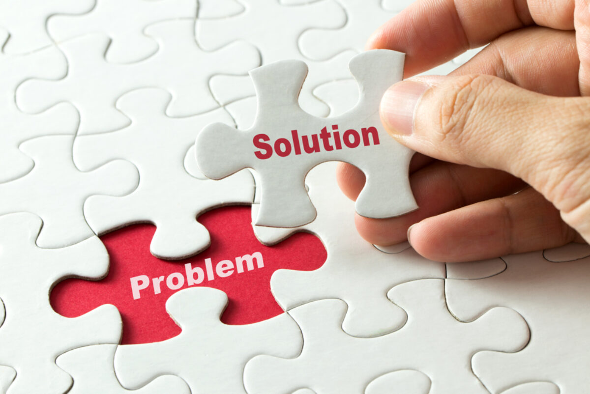 Problem Solution white on red jigsaw puzzle