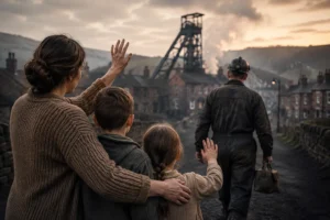 How Do Doncaster Families From Mining Villages Typically Say Goodbye?